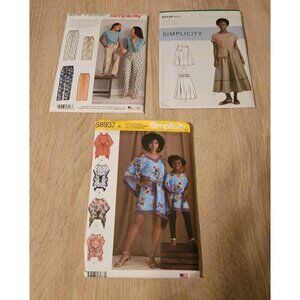 Lot Of 3 Simplicity Patterns Womens S9144 S8937 8518 PANTS SKIRT CAFTANS UNCUT